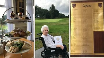 Resident at Redesdale Court gets a lovely golfing surprise